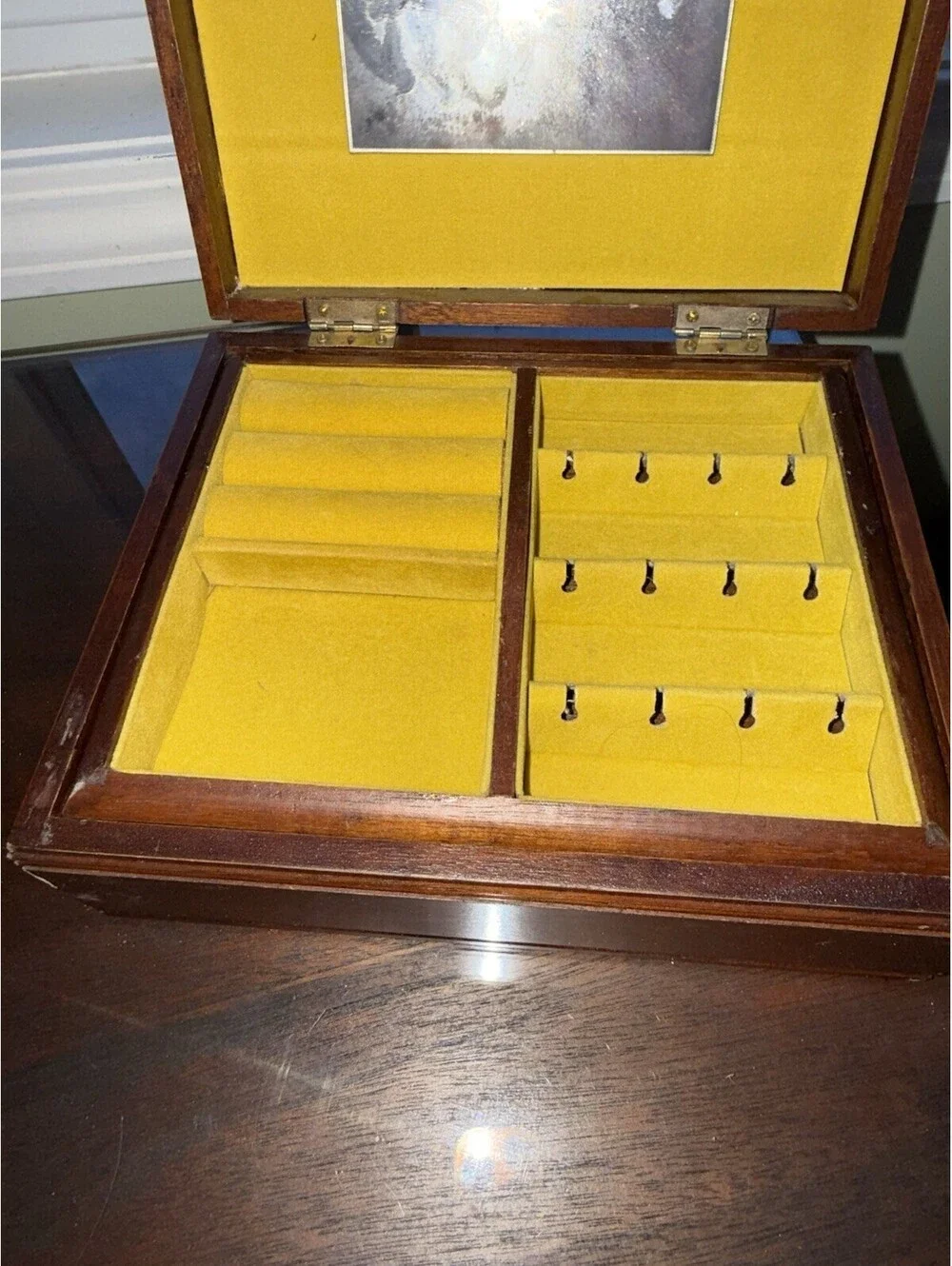 Vintage Tapestry Jewelry Chest/Box Wood, 2-tier Velvet